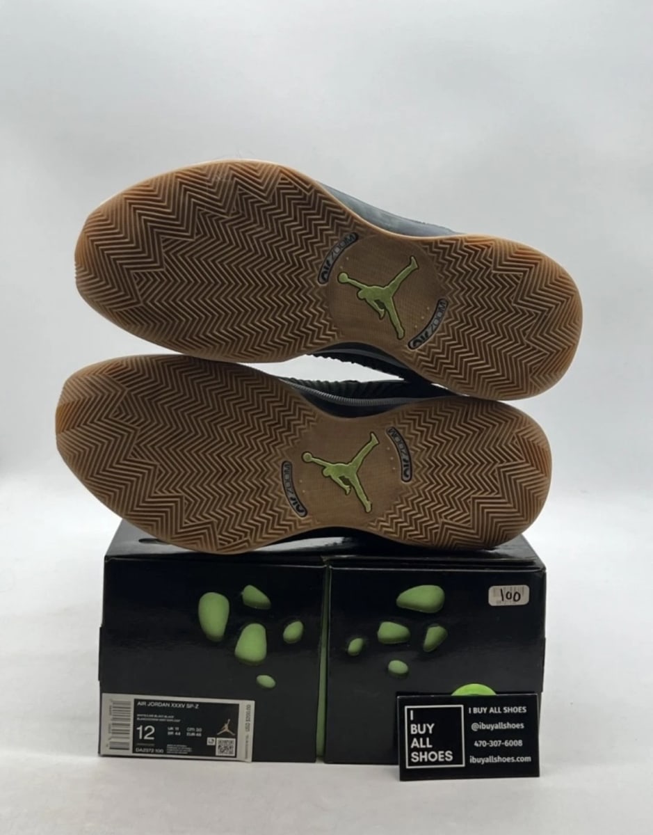Air Jordan XXXV Bayou Boys 12 (Moderately Worn Pre-Owned)JordanWhite/Black/Gum Light Brown/Lime Blast - Image 8