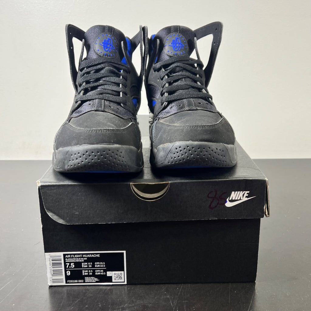 Nike Air Flight Huarache Black Lyon Blue (2024) 7.5 (Moderately Worn Pre-Owned)NikeBlack/Lyon Blue/Black - Image 2