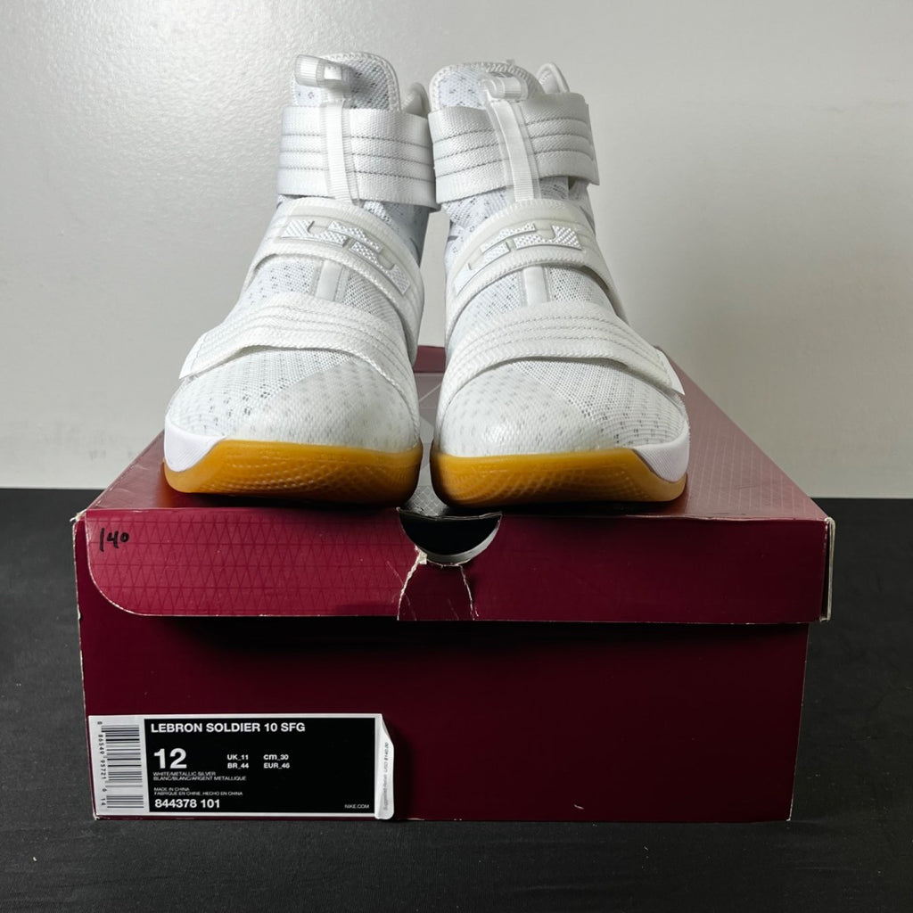 Nike LeBron Zoom Soldier 10 Strive For Greatness 12 (New Pre-Owned)NikeWhite/Metallic Silver-White - Image 2