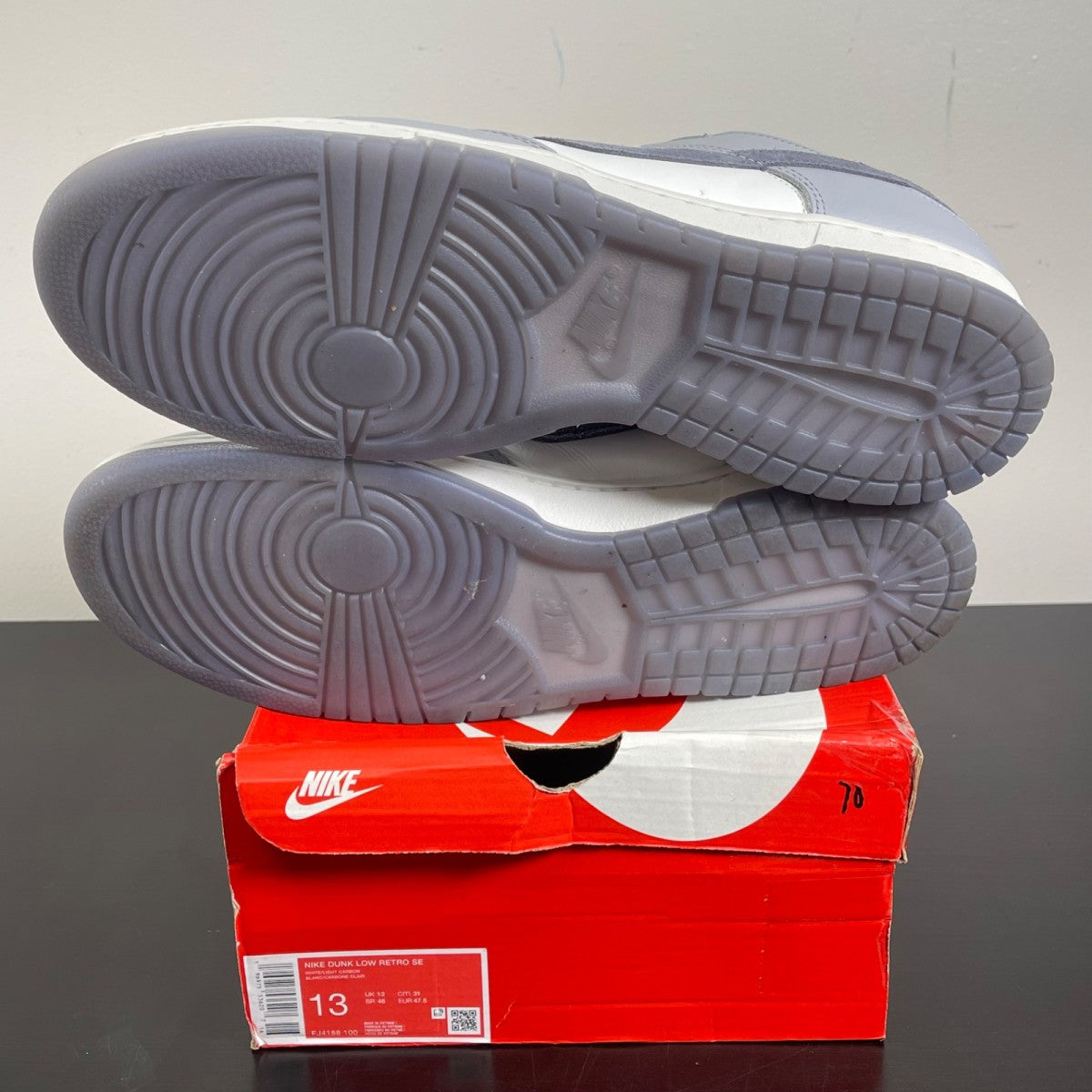 Nike Dunk Low SE Light Carbon 13 (Moderately Worn Pre-Owned)NikeWhite/Light Carbon/Platinum Tint - Image 5