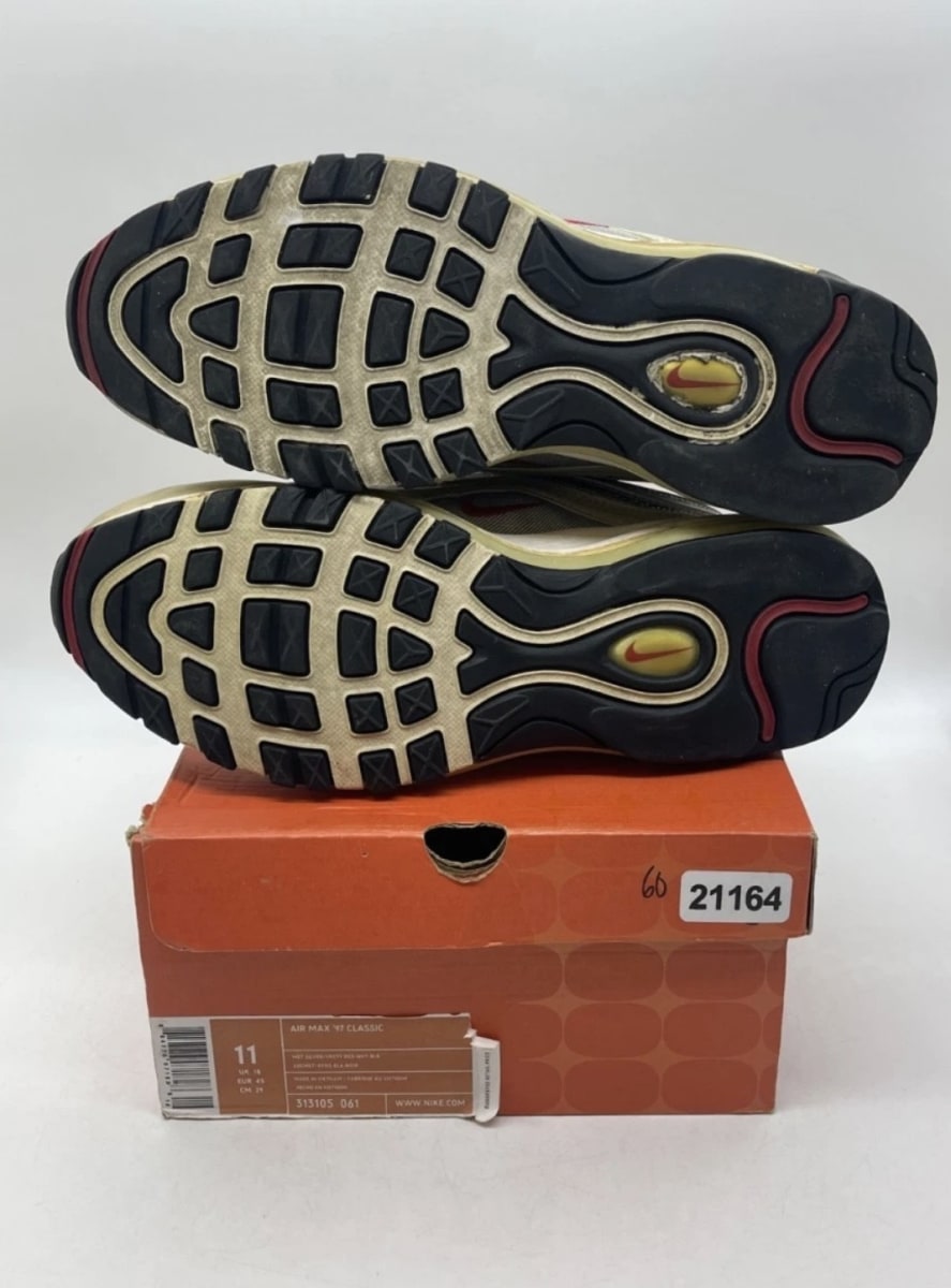 Nike Air Max 97 History of Air 11 (Heavily Worn Pre-Owned)NikeMetallic Silver/Varsity Red-White-Black - Image 9