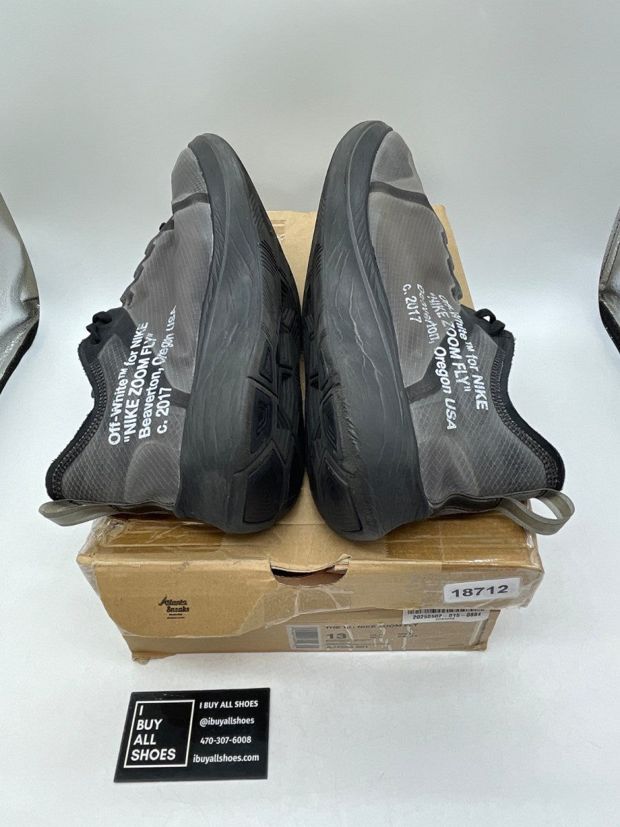 Nike Zoom Fly Off-White Black Silver 13 (Heavily Worn Pre-Owned) - Image 6