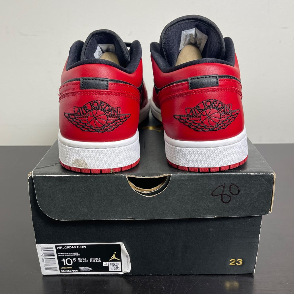 Jordan 1 Low Reverse Bred 10.5 (Moderately Worn Pre-Owned)JordanGym Red/Black-Gym Red-White - Image 4