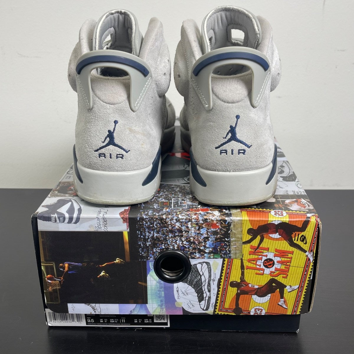 Jordan 6 Retro Georgetown (2022) 9.5 (Moderately Worn Pre-Owned)JordanMagnet/College Navy - Image 3
