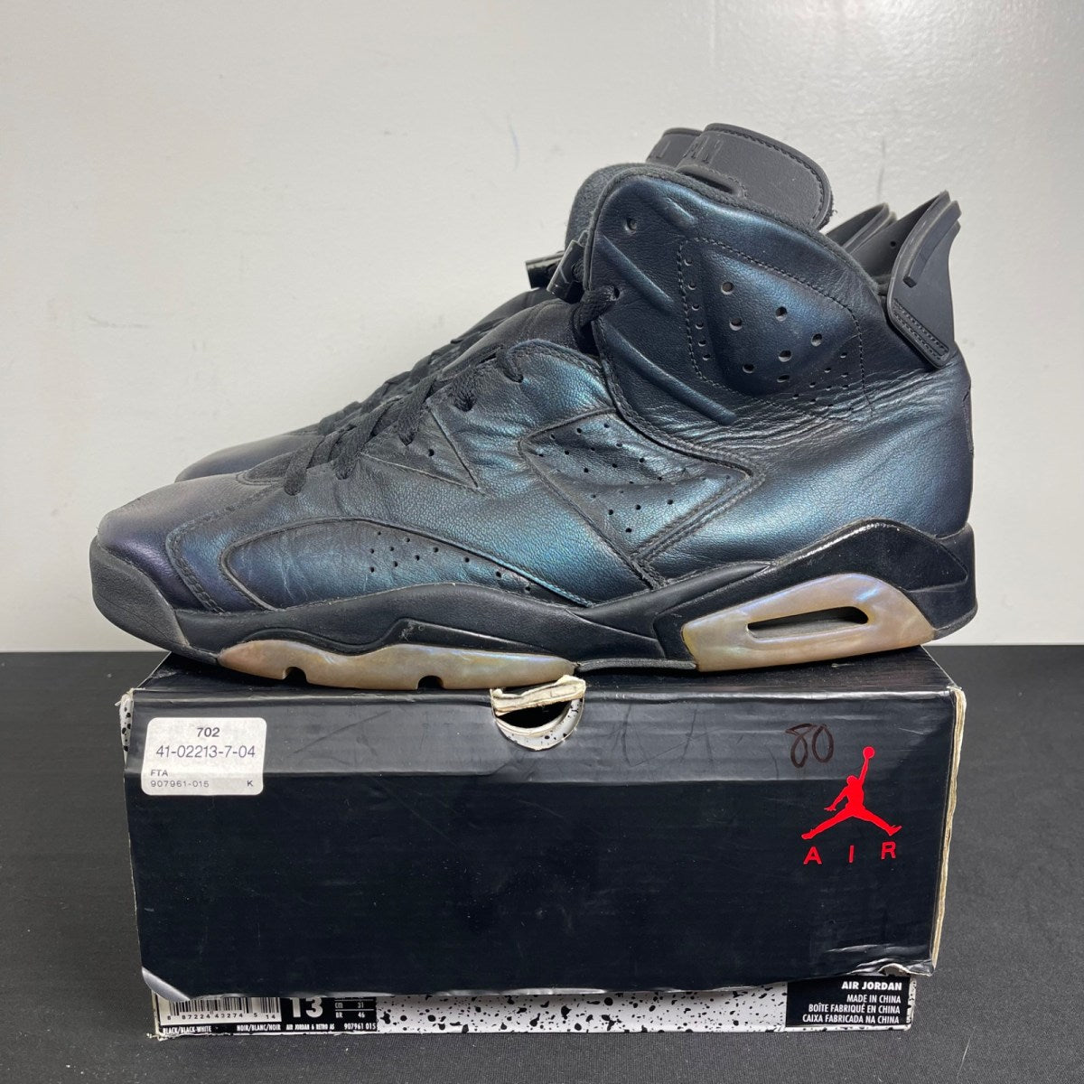 Jordan 6 Retro All-Star Chameleon (2017) 13 (Moderately Worn Pre-Owned)JordanBlack/Black-Metallic Silver-White - Image 3