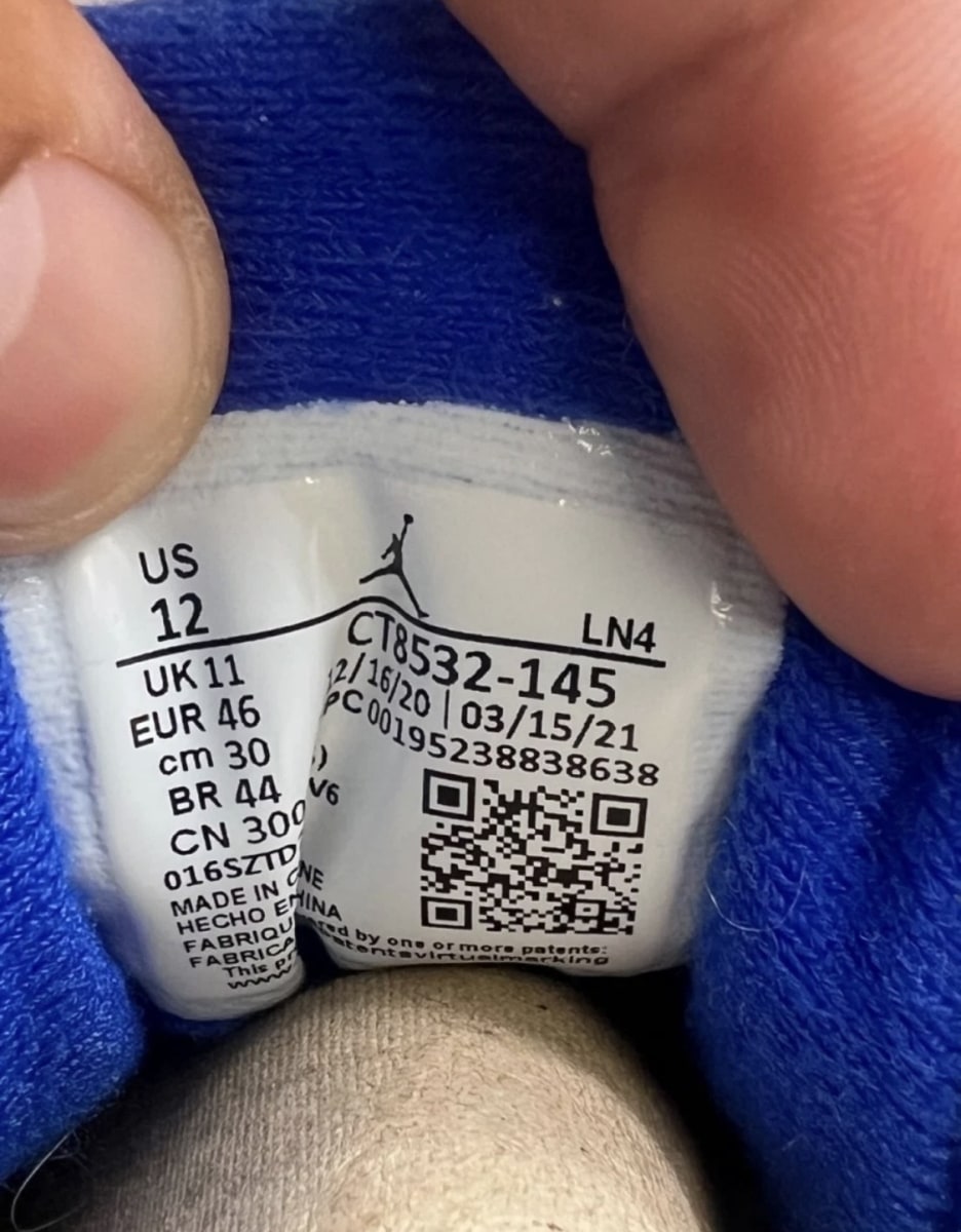 Jordan 3 Retro Racer Blue 12 (Lightly Worn Pre-Owned)JordanWhite/Black-Cement Grey-Racer Blue - Image 8