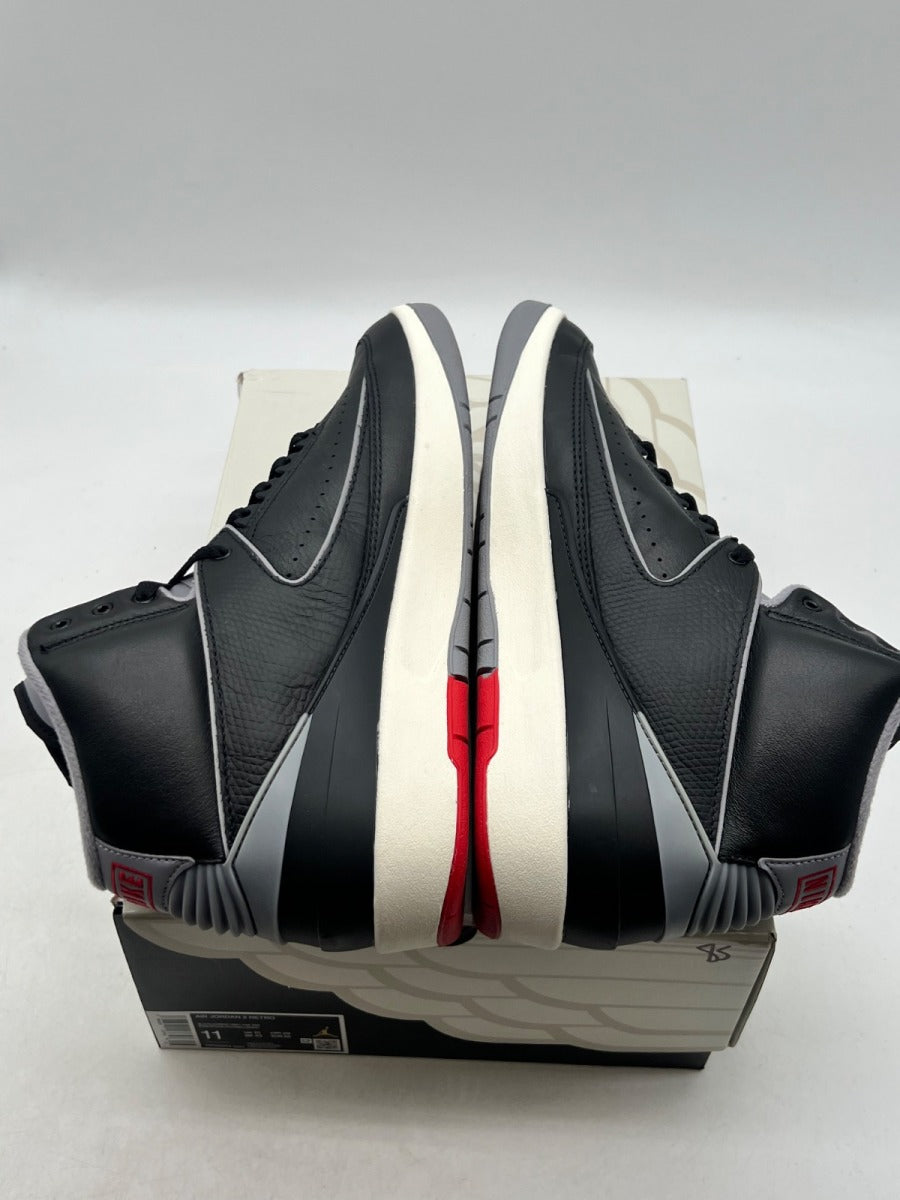Jordan 2 Retro Black Cement 11 (Lightly Worn Pre-Owned)JordanBlack/Cement Grey/Fire Red/Sail - Image 9