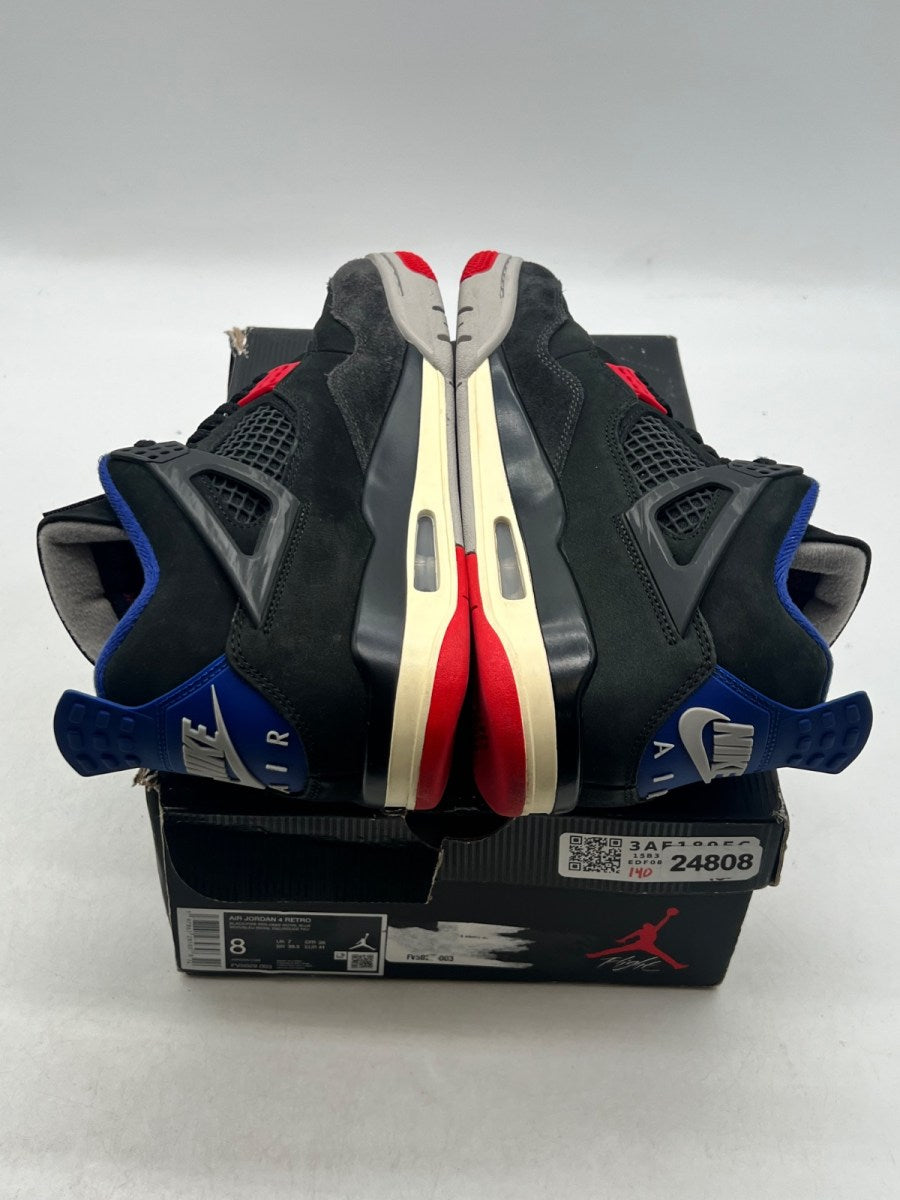 Jordan 4 Retro Rare Air (White Lettering) 8 (Moderately Worn Pre-Owned)JordanBlack/Fire Red/Deep Royal Blue/Dark Smoke Grey/Tech Grey - Image 9