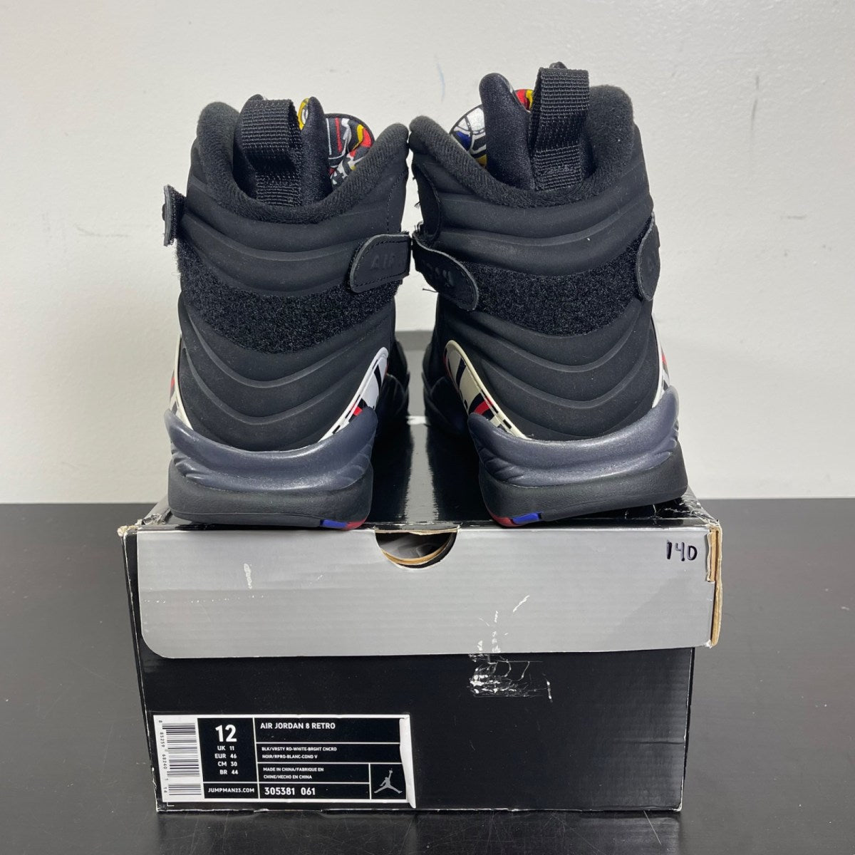 Jordan 8 Retro Playoffs (2013) 12 (Moderately Worn Pre-Owned)JordanBlack/True Red-White - Image 4