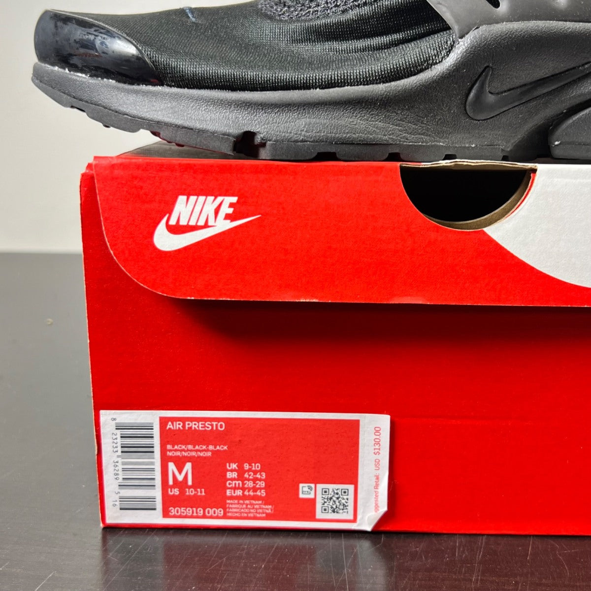 Nike Air Presto Triple Black 10-11/M (Lightly Worn Pre-Owned)NikeBlack/Black-Black - Image 4