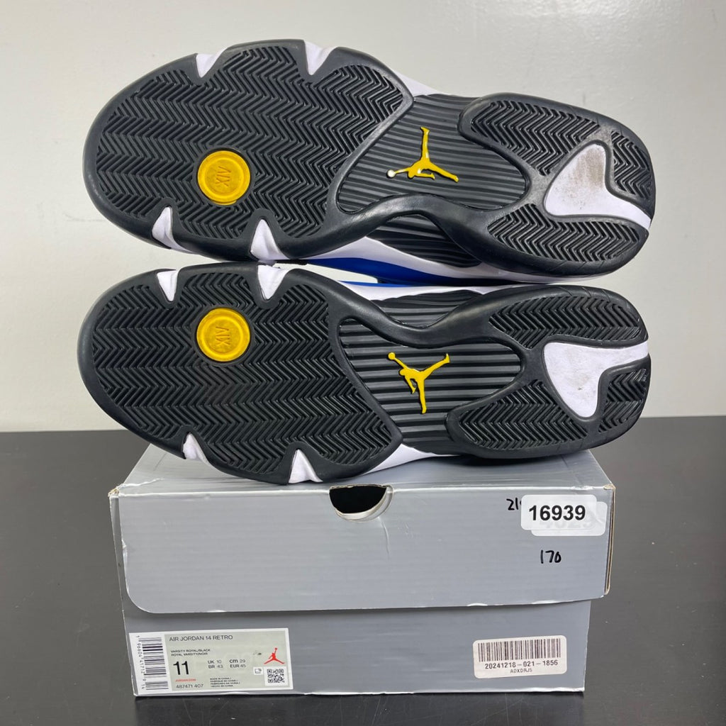 Jordan 14 Retro Laney (2023) 11 (Moderately Worn Pre-Owned)JordanVarsity Royal/Black-Varsity Maize-White - Image 5