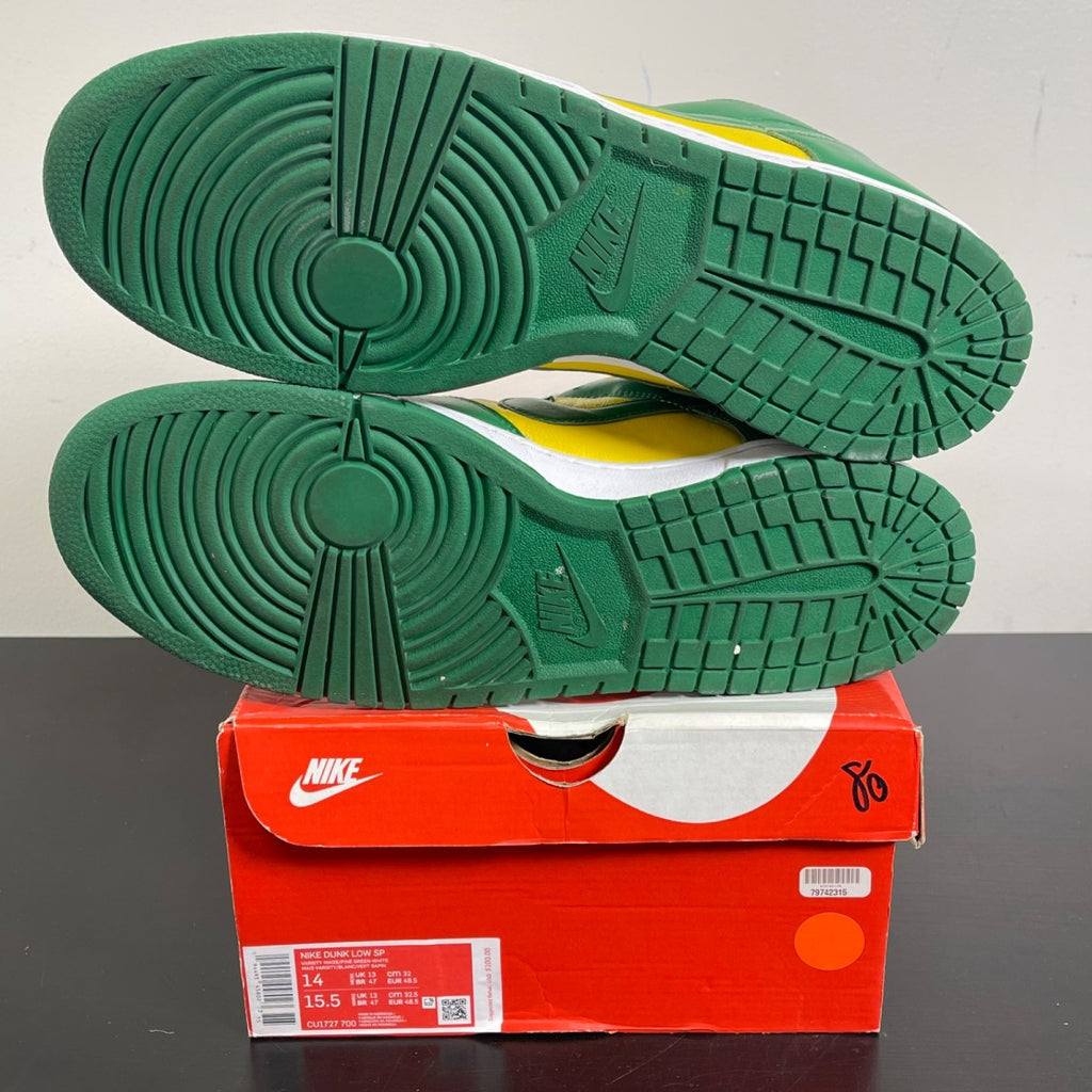 Nike Dunk Low Brazil (2020/2024) 14 (Moderately Worn Pre-Owned)NikeVarsity Maize/Pine Green-White - Image 5