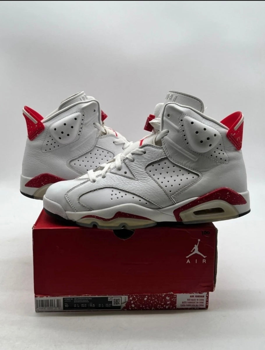 Jordan 6 Retro Red Oreo 10 (Lightly Worn Pre-Owned)JordanWhite/University Red-Black - Image 1