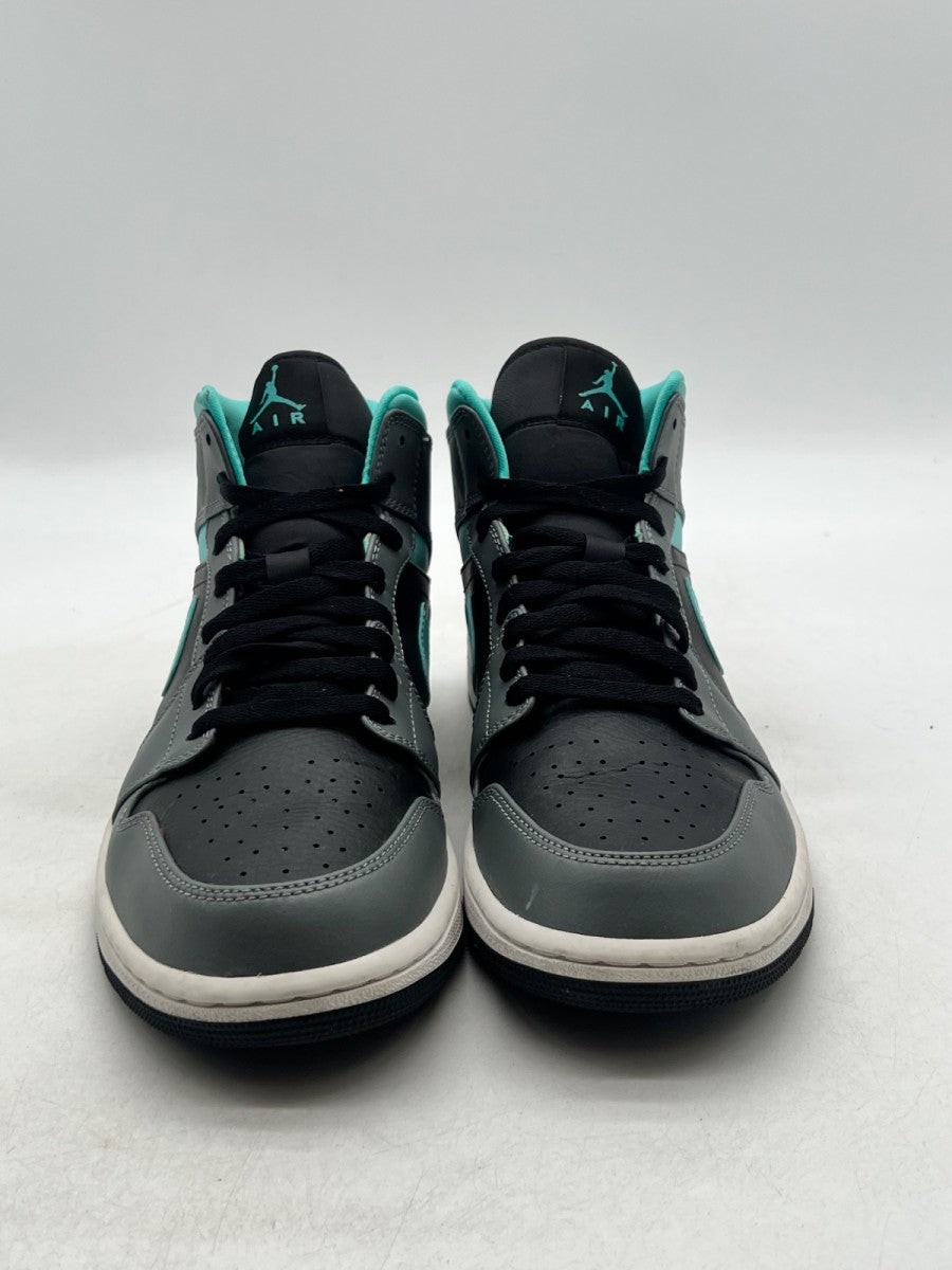 Jordan 1 Mid Grey Aqua 10.5 (Lightly Worn Pre-Owned)JordanBlack/Light Aqua-Dark Smoke Grey - Image 2