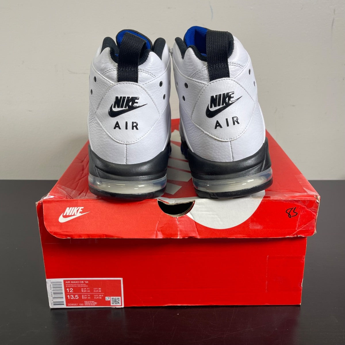 Nike Air Max 2 CB '94 White Old Royal 12 (Moderately Worn Pre-Owned)NikeWhite/Old Royal-Black - Image 4
