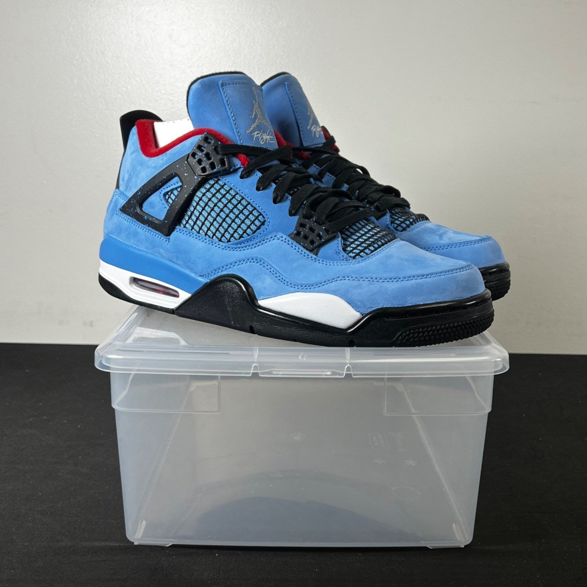 Jordan 4 Retro Travis Scott Cactus Jack 10 (New Pre-Owned)JordanUniversity Blue/Black-Varsity Red - Image 1