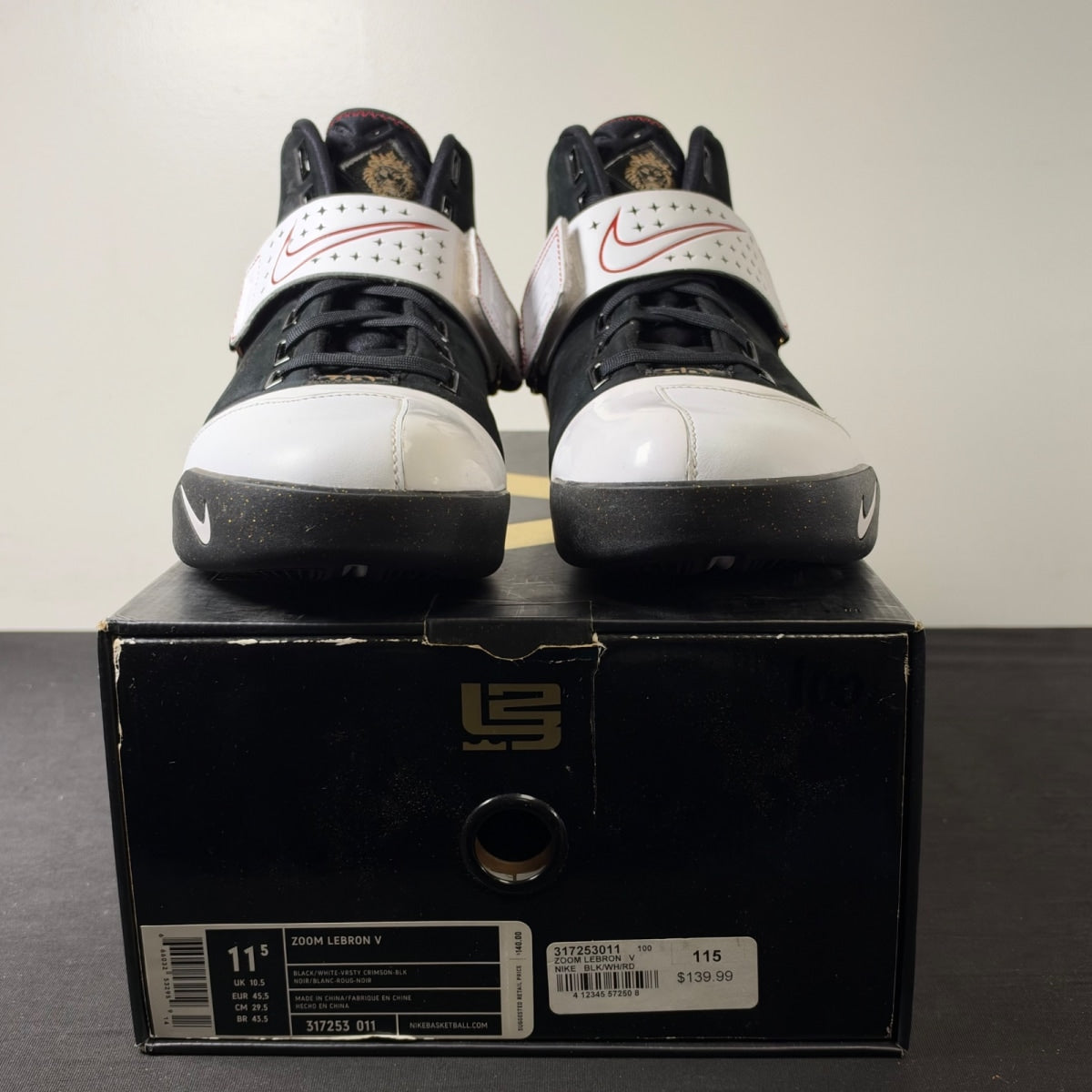 Nike LeBron 5 Black Crimson Black (Size 11.5) - Image 2