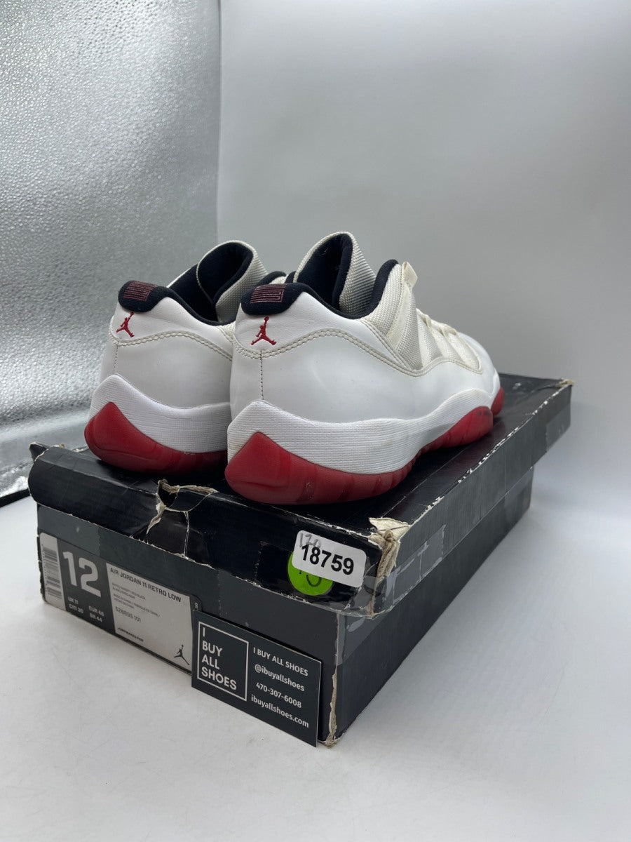 Jordan 11 Retro Low White Red (2012) 12 (Heavily Worn Pre-Owned) - Image 5