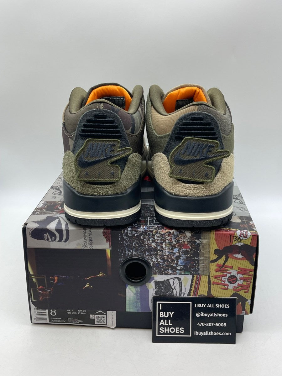 Jordan 3 Retro Patchwork Camo 8 (Moderately Worn Pre-Owned) - Image 3