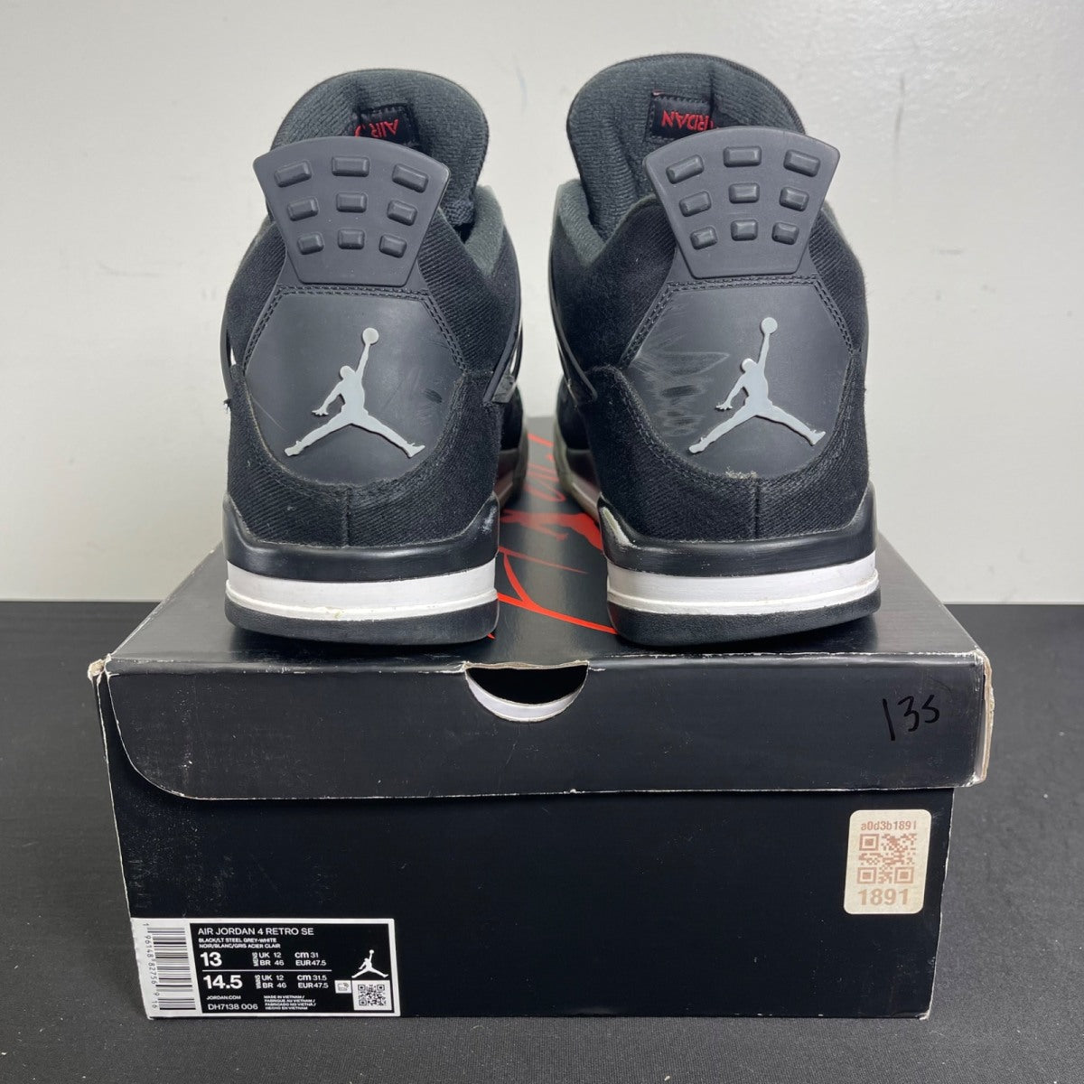 Jordan 4 Retro SE Black Canvas (Size 13) - Image 4