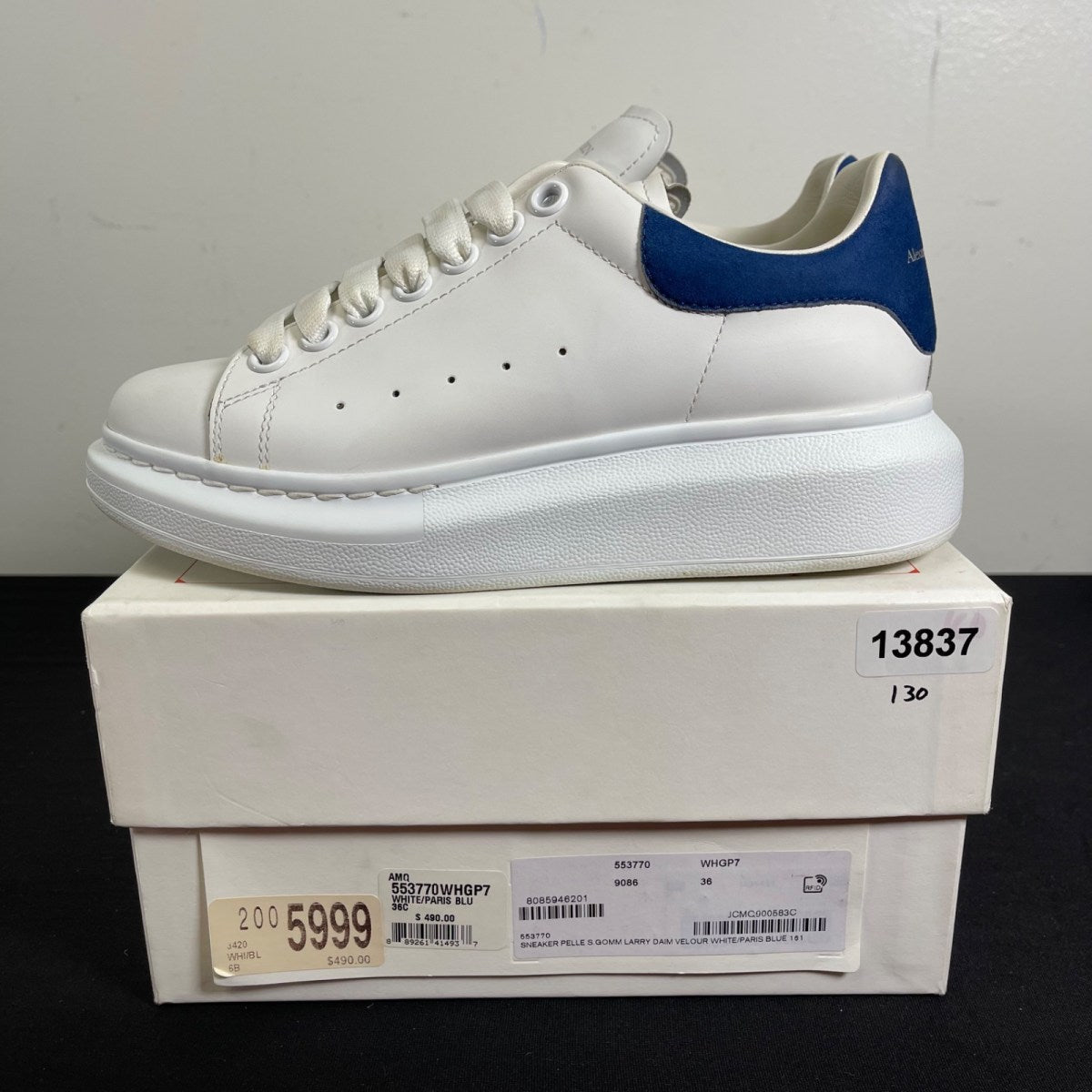 Alexander McQueen Oversized Worker Blue (Women's) 36 (Moderately Worn Pre-Owned)Alexander McQueenWhite - Image 3