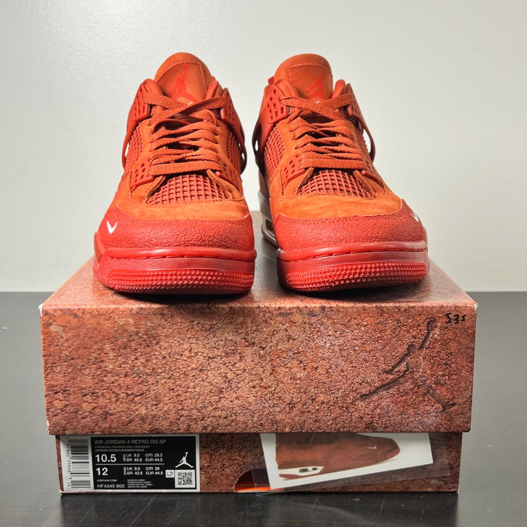Air Jordan 4 Retro OG SP Nigel Sylvester Brick by Brick 10.5 (Lightly Worn Pre-Owned)JordanFirewood Orange/Sail-Cinnabar - Image 2