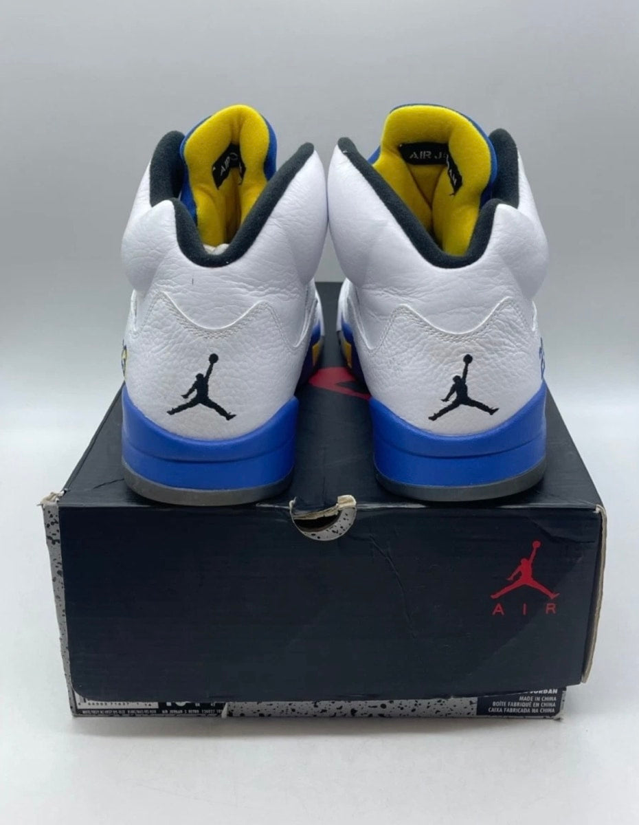 Jordan 5 Retro Laney (2013) 10 (Heavily Worn Pre-Owned)JordanWhite/Varsity Maize-Varsity Royal-Black - Image 3