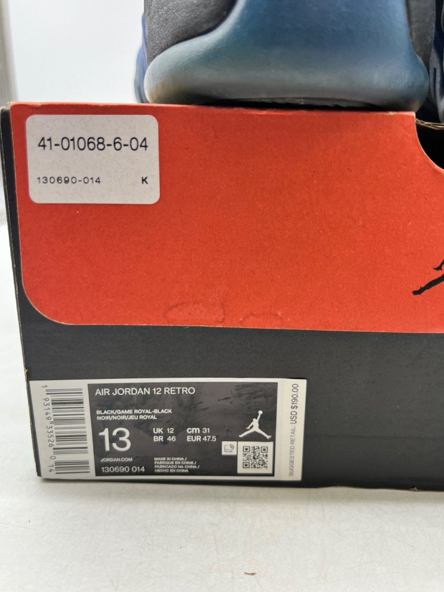 Jordan 12 Retro Black Game Royal 13 (Heavily Worn Pre-Owned) - Image 6