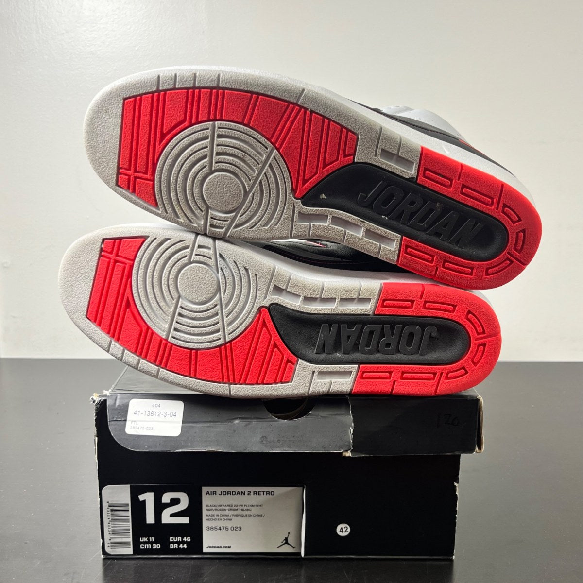 Jordan 2 Retro Infrared Cement 12 (Lightly Worn Pre-Owned)JordanBlack/Infrared 23-Pure Platinum-White - Image 6