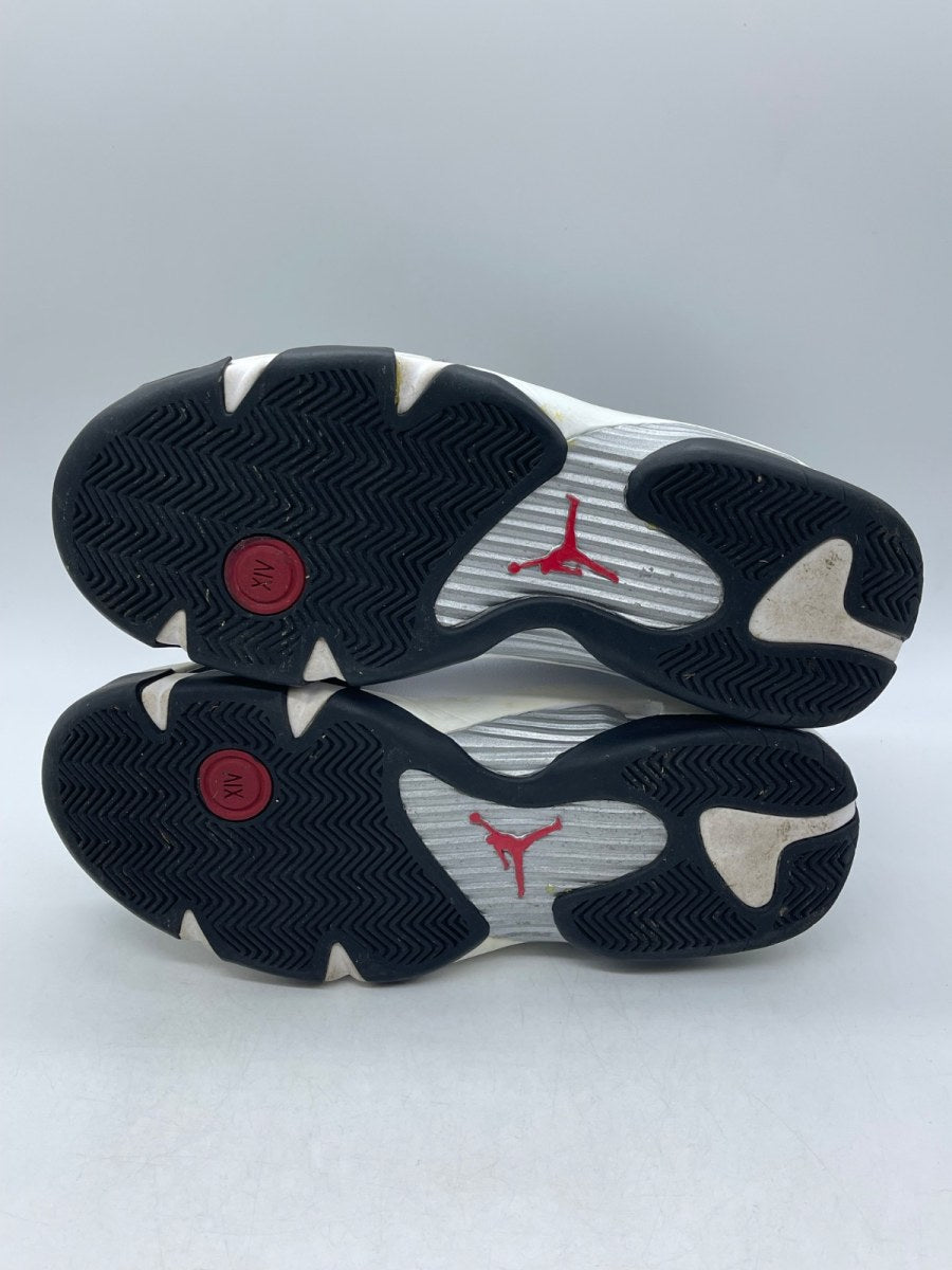Jordan 14 Retro Black Toe (2014) 10.5 (Moderately Worn Pre-Owned)JordanWhite/Black-Varsity Red-Metallic Silver - Image 7