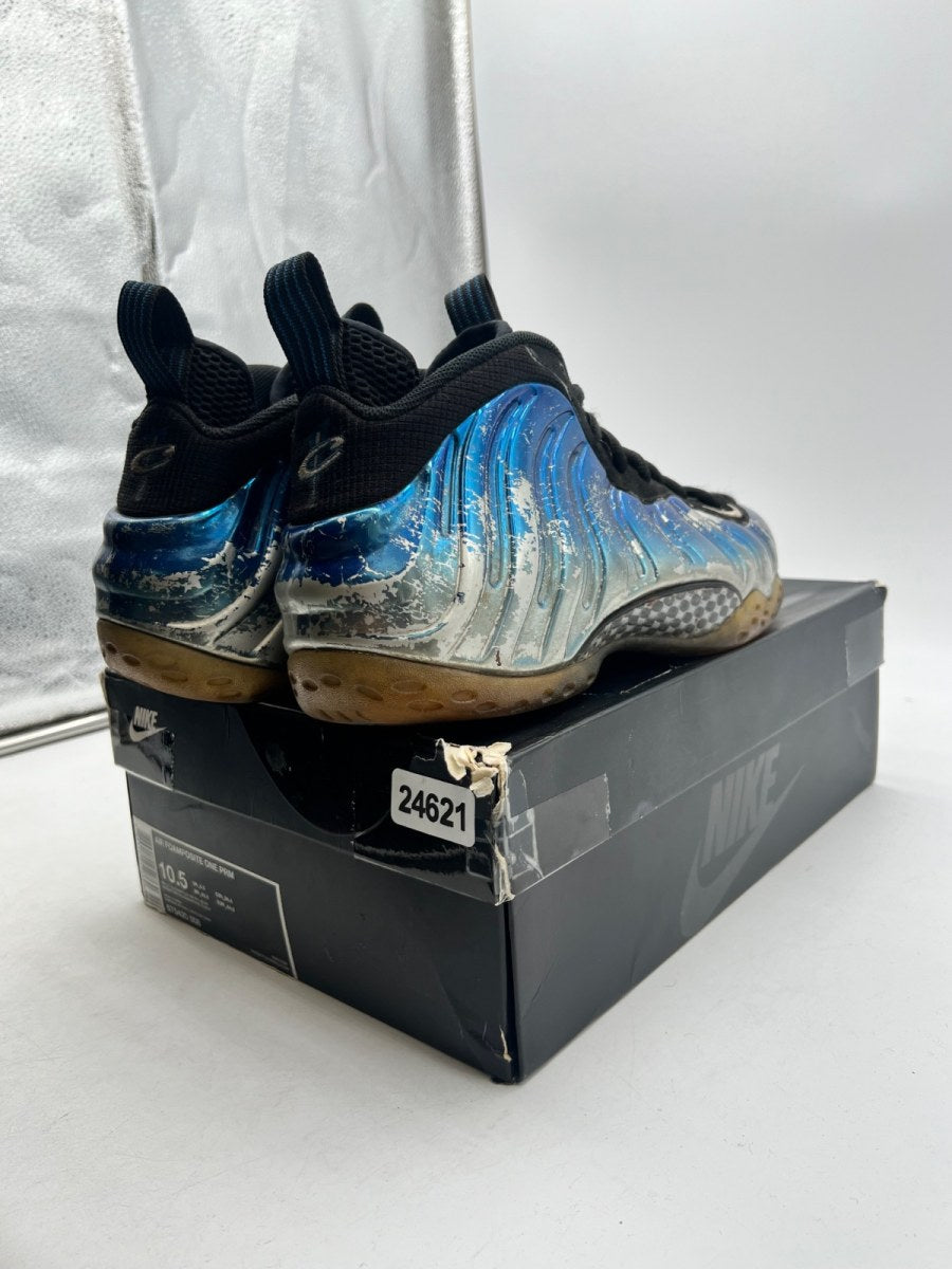 Nike Air Foamposite One Blue Mirror 10.5 (Heavily Worn Pre-Owned)NikeMetallic Silver/Black-Dark Neon Royal-White - Image 5