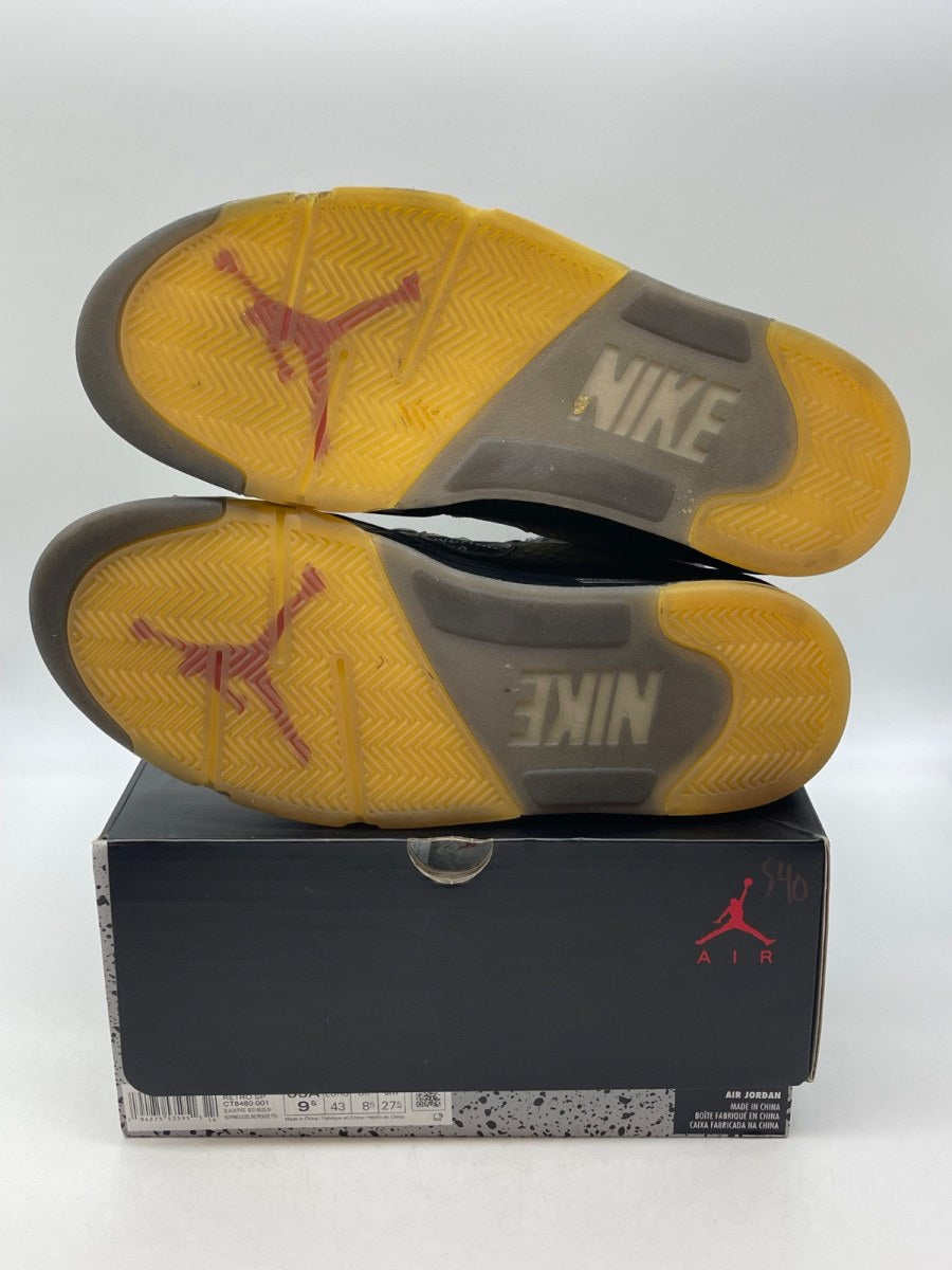 Jordan 5 Retro Off-White Muslin 9.5 (Moderately Worn Pre-Owned)JordanBlack/Muslin-Fire Red - Image 7