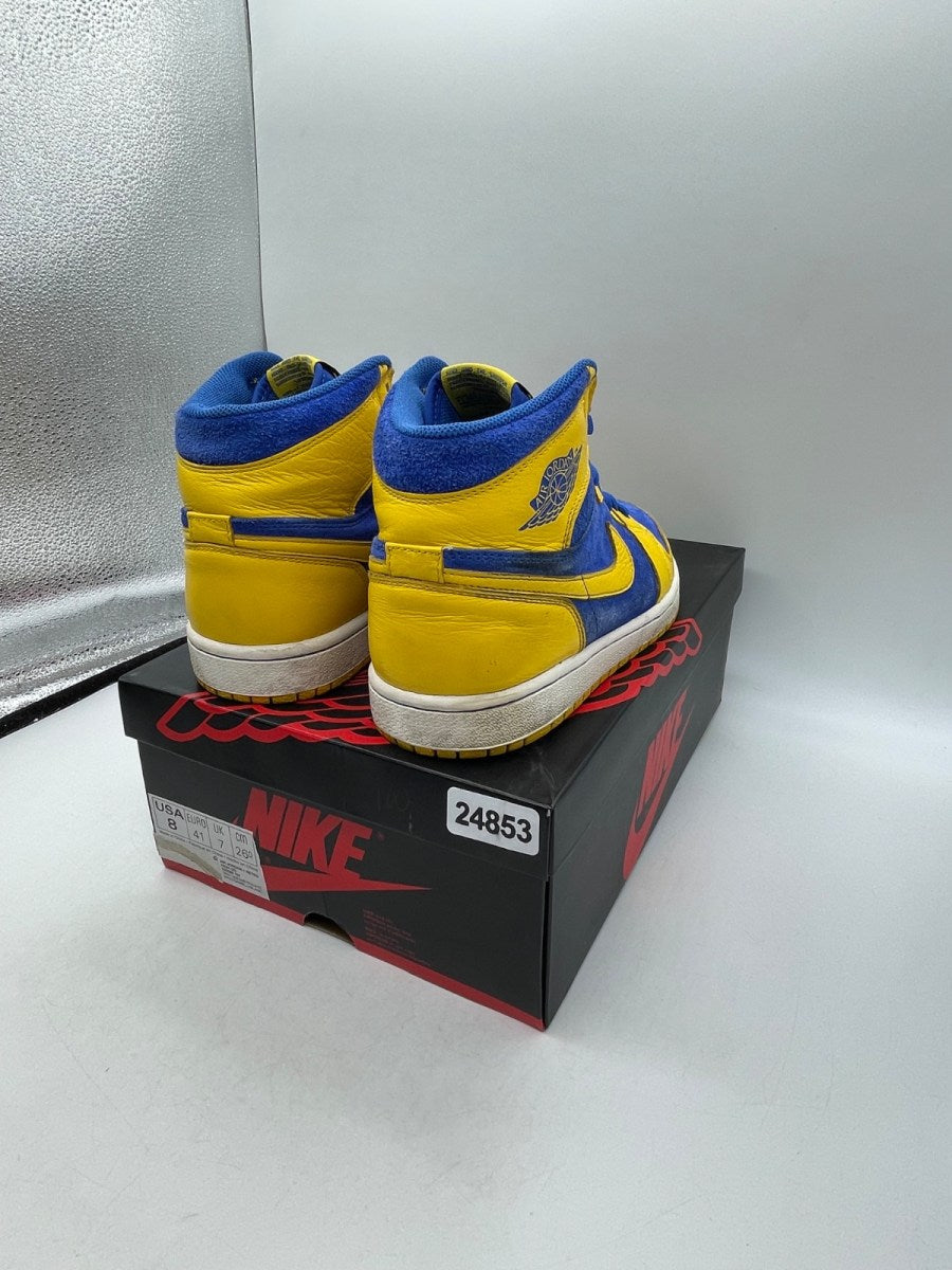 Jordan 1 Retro High OG Laney 8 (Moderately Worn Pre-Owned)JordanVarsity Maize/Game Royal-White - Image 5