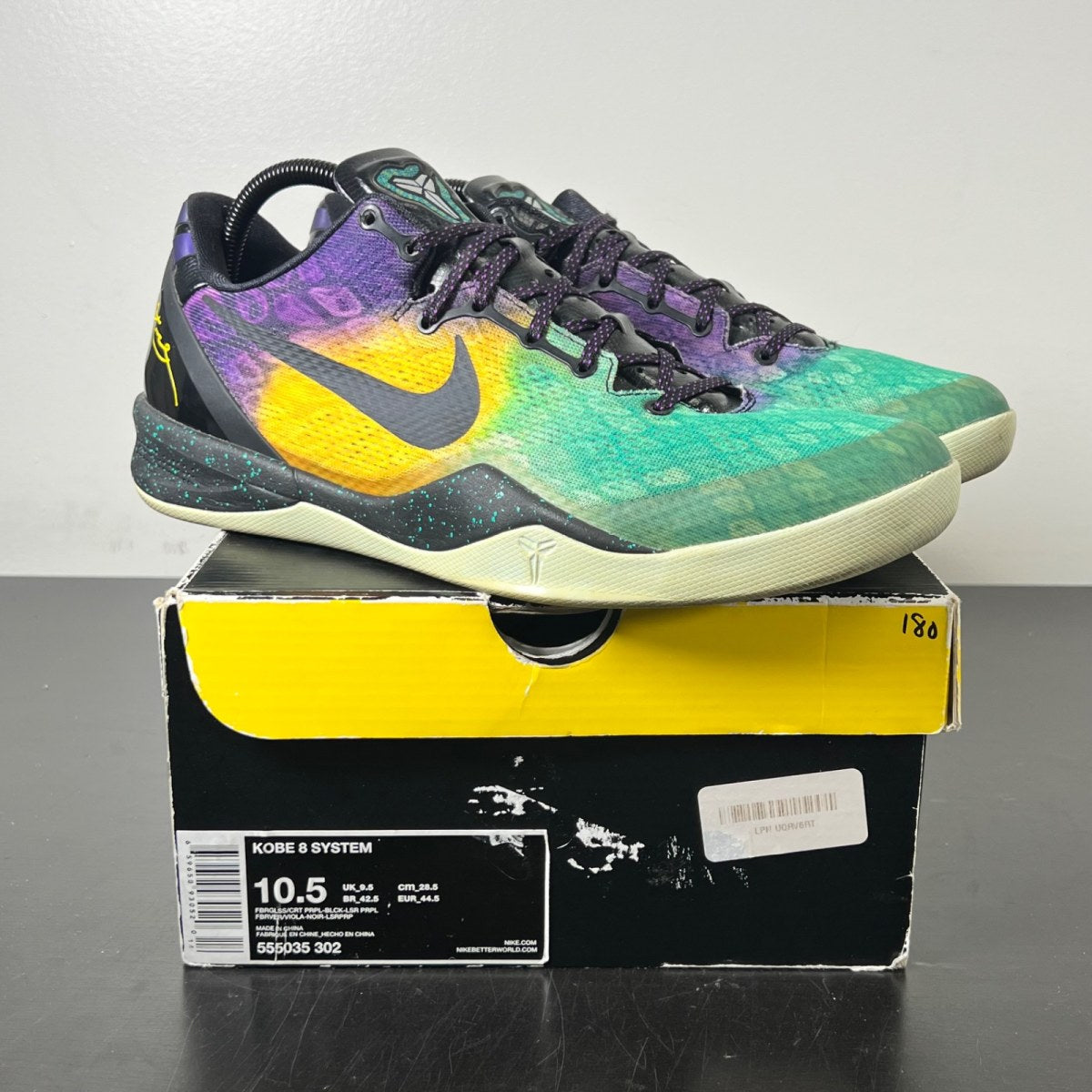 Nike Kobe 8 Easter 10.5 (Moderately Worn Pre-Owned)NikeFiberglass/Court Purple-Black-Laser Purple - Image 1