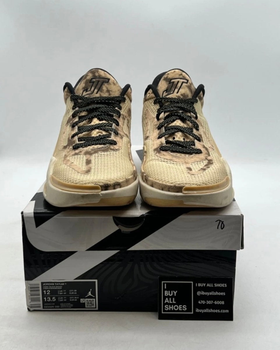 Jordan Tatum 1 Tunnel Walk 12 (Lightly Worn Pre-Owned)JordanFossil/Sesame/Electric Green/Black - Image 2