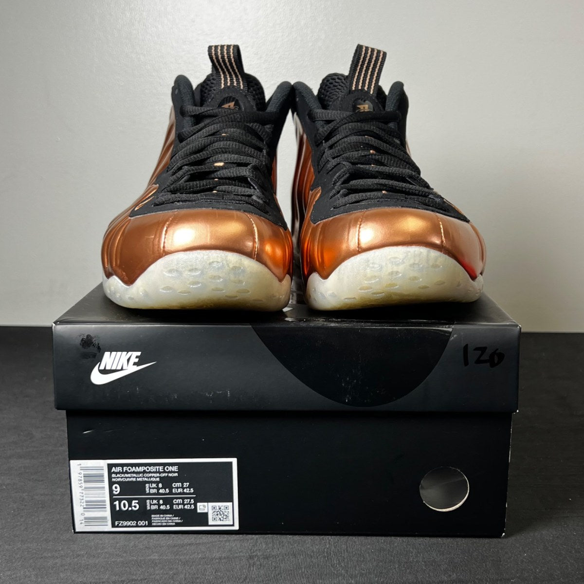 Nike Air Foamposite One Copper (2024) 9 (Lightly Worn Pre-Owned)NikeBlack/Metallic Copper/Off Noir - Image 2