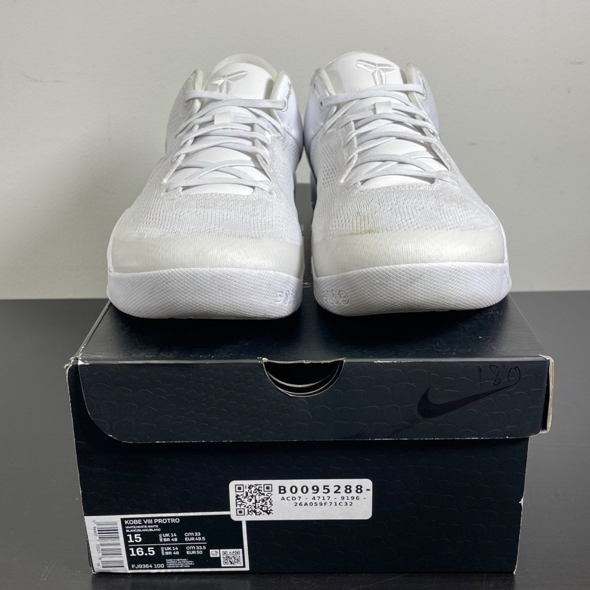 Nike Kobe 8 Protro Halo 15 (Moderately Worn Pre-Owned)NikeWhite/White-White - Image 2