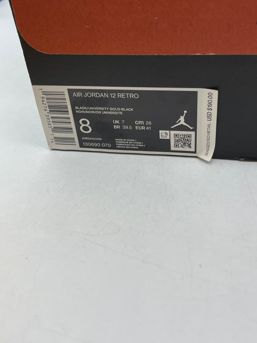Jordan 12 Retro Black University Gold 8 (Moderately Worn Pre-Owned) - Image 9