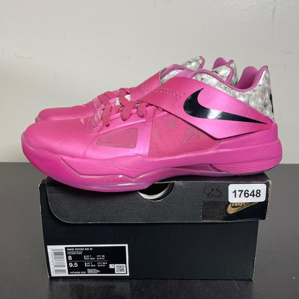 Nike KD 4 Aunt Pearl (2024) 8 (Moderately Worn Pre-Owned)NikePinkfire 2/Black/Metallic Silver - Image 3