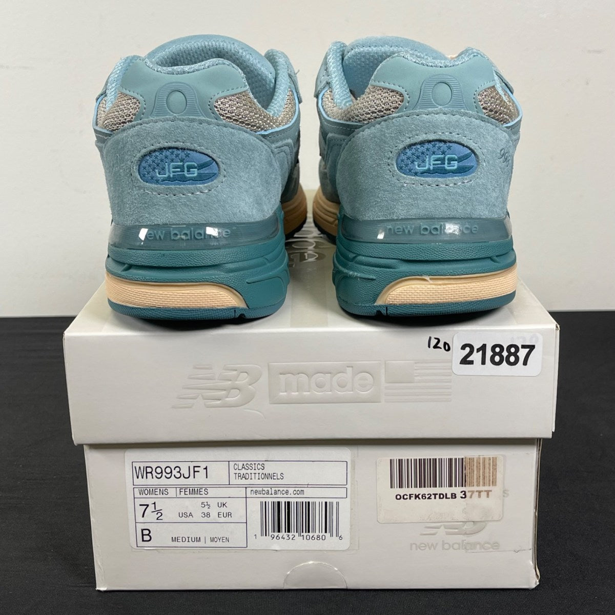New Balance 993 Joe Freshgoods Performance Art Arctic Blue (Women's) 7.5W (Moderately Worn Pre-Owned)New BalanceArctic Blue/Vintage Rose - Image 4
