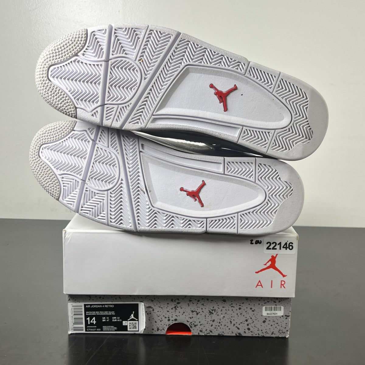 Jordan 4 Retro White Oreo (2021) 14 (Lightly Worn Pre-Owned)JordanWhite/Tech Grey-Black-Fire Red - Image 5