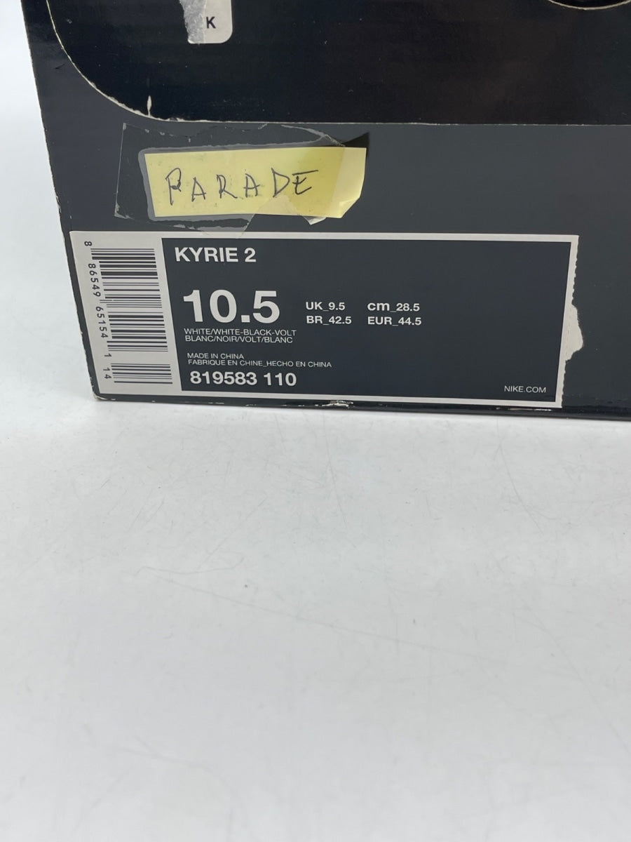 Nike Kyrie 2 Parade 10.5 (Moderately Worn Pre-Owned)NikeWhite/Black-Volt - Image 9