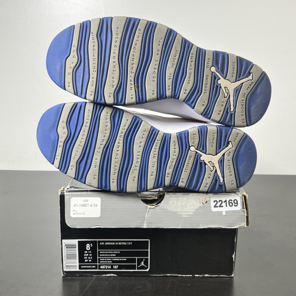 Jordan 10 Retro Old Royal 8.5 (Moderately Worn Pre-Owned)JordanWhite/Old Royal-Stealth - Image 5
