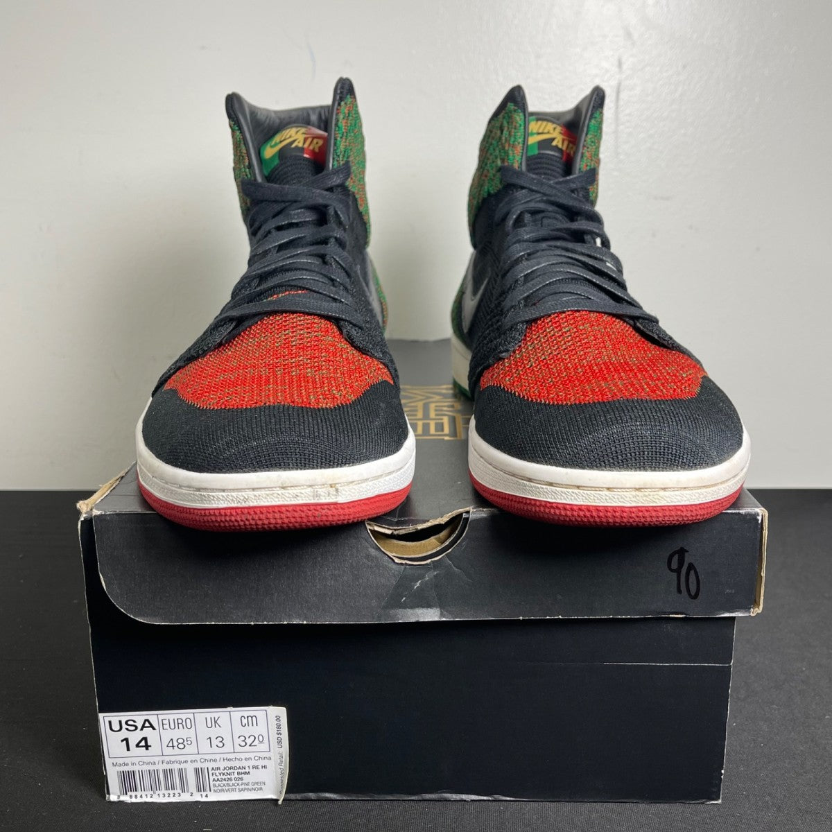 Jordan 1 Retro High Flyknit Black History Month (2018) (Size 14) - Image 2