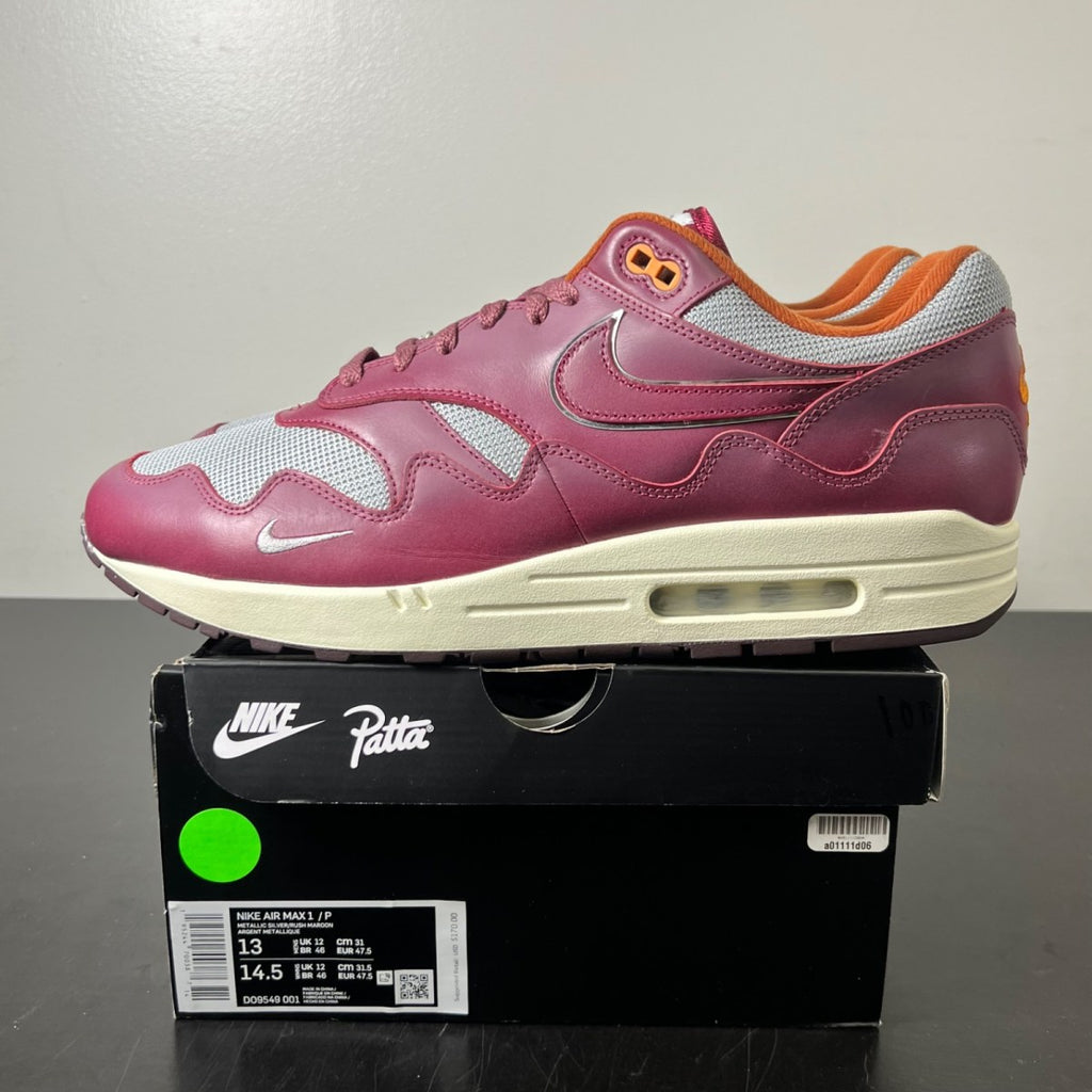 Nike Air Max 1 Patta The Next Wave Dark Russett 13 (Lightly Worn Pre-Owned)NikeDark Russet/Dark Russet-Metallic Silver - Image 3