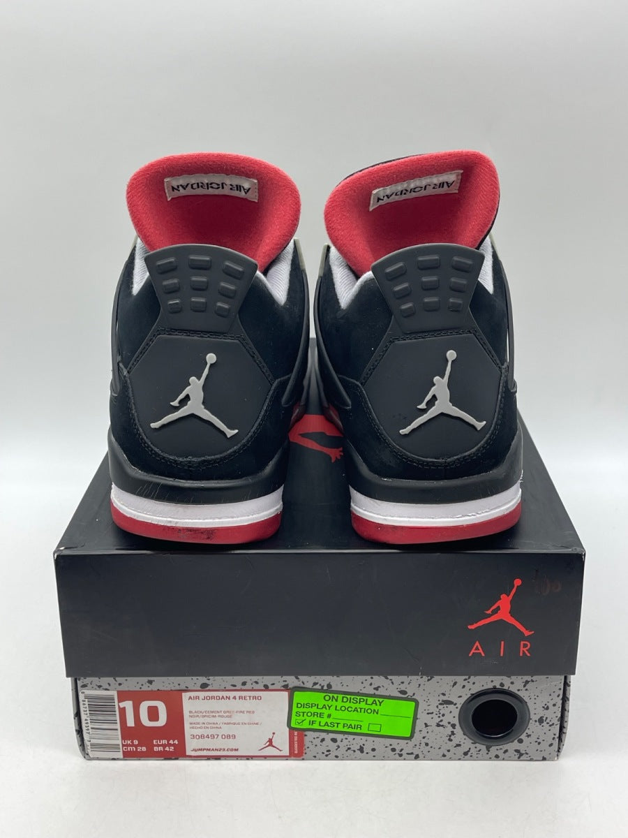 Jordan 4 Retro Black Cement (2012) 10 (Moderately Worn Pre-Owned)JordanBlack/Fire Red-Cement Grey - Image 3