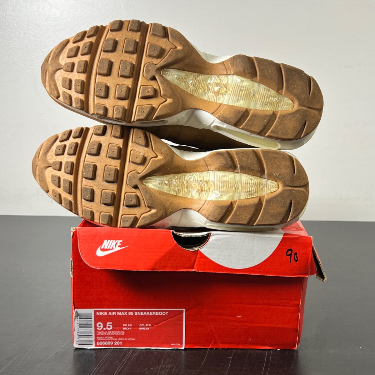 Nike Air Max 95 Sneakerboot Flax (2017) 9.5 (Lightly Worn Pre-Owned)NikeFlax/Flax-Ale Brown-Sail - Image 6
