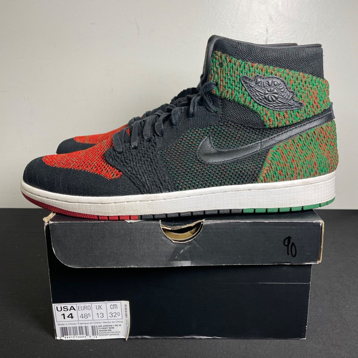 Jordan 1 Retro High Flyknit Black History Month (2018) (Size 14) - Image 3