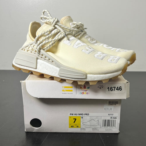 adidas NMD Hu Trail Pharrell Now Is Her Time Cream White 7 (Lightly Worn Pre-Owned)adidasCream White/Raw White/Gum Three - Image 1