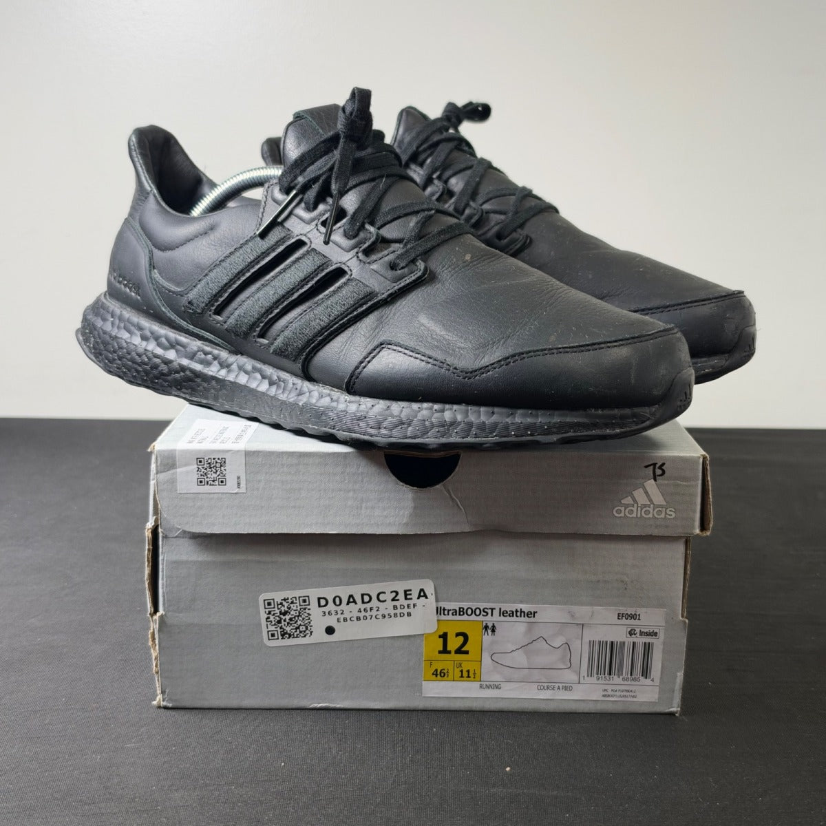 adidas Ultra Boost Leather Black (Size 12) - aux